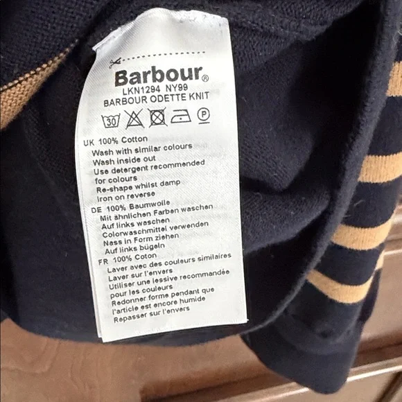 Striped Navy and Tan Hooded sweater from Anthropologie - Picture 3 of 3